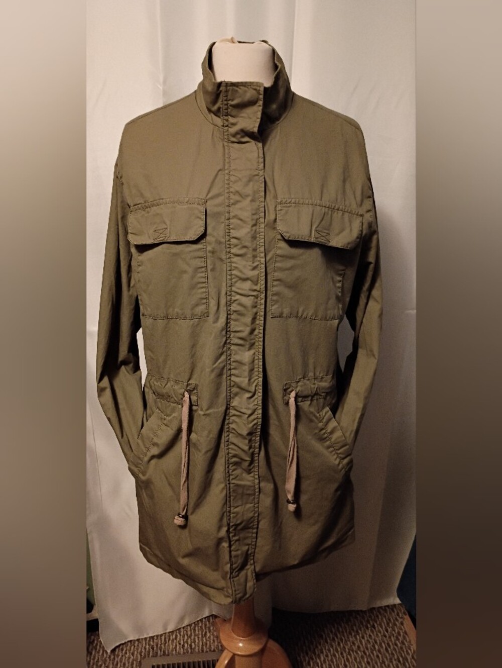 Ava & Viv Olive Green Cotton Utility Jacket Trench Coat Hiking Lined Mens Sz 1X